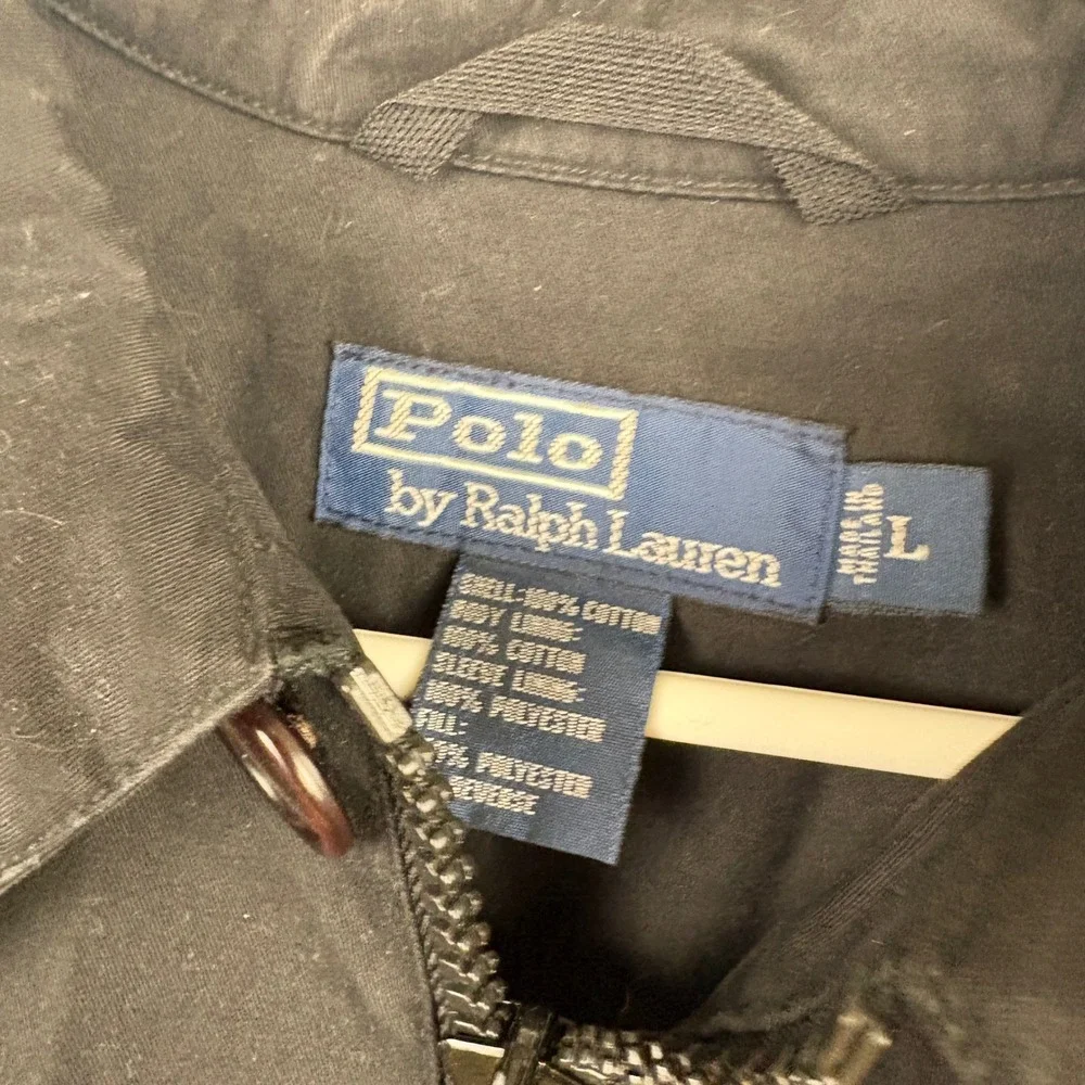 Polo Ralph Lauren Jacket Mens Large Black Cotton Field Coat Workwear Barn Y2K
